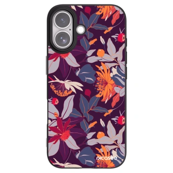Picasee silikónový čierny obal pre Apple iPhone 17 - Purple Leaf
