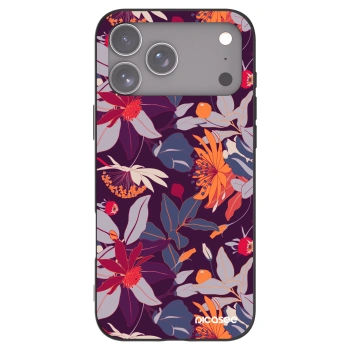 Picasee silikónový čierny obal pre Apple iPhone 17 Pro Max - Purple Leaf
