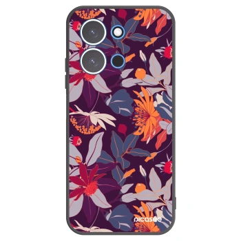 Picasee silikónový čierny obal pre Xiaomi Redmi 15C 4G - Purple Leaf