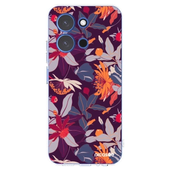 Picasee silikónový prehľadný obal pre Xiaomi Redmi 15C 4G - Purple Leaf