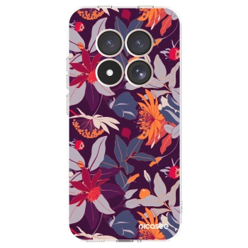 Picasee silikónový prehľadný obal pre Xiaomi Redmi Note 15 Pro 4G - Purple Leaf