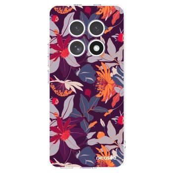 Picasee silikónový prehľadný obal pre Xiaomi Redmi Note 15 - Purple Leaf