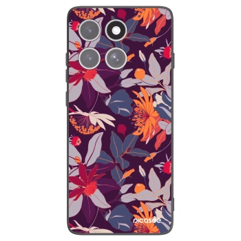 Picasee silikónový čierny obal pre Motorola Edge 60 Fusion - Purple Leaf