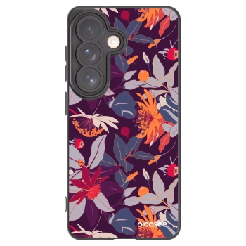 Picasee silikónový čierny obal pre Samsung Galaxy S26 - Purple Leaf