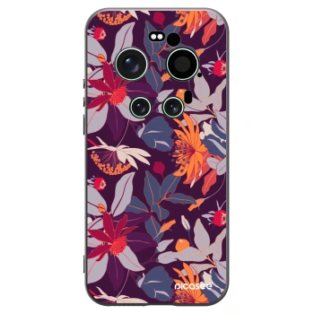 Picasee silikónový čierny obal pre Xiaomi 17 Ultra - Purple Leaf