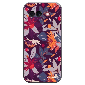 Picasee silikónový čierny obal pre Google Pixel 10a - Purple Leaf