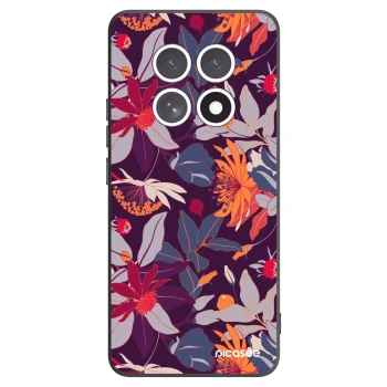 Picasee silikónový čierny obal pre Xiaomi Redmi Note 15 5G - Purple Leaf