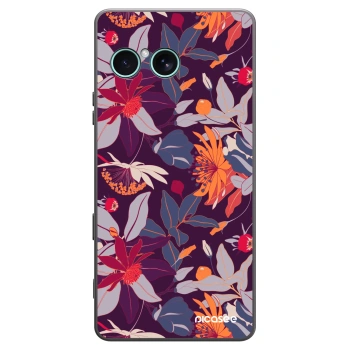 Picasee silikónový čierny obal pre Sony Xperia 10 VII - Purple Leaf