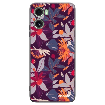 Picasee silikónový čierny obal pre Motorola Moto G06 - Purple Leaf