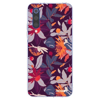 Picasee silikónový prehľadný obal pre Xiaomi Mi 9 SE - Purple Leaf