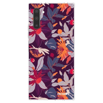 Picasee silikónový prehľadný obal pre Samsung Galaxy Note 10 N970F - Purple Leaf