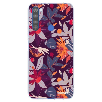 Picasee silikónový prehľadný obal pre Xiaomi Redmi Note 8T - Purple Leaf