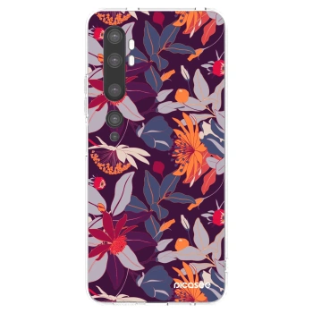 Picasee silikónový prehľadný obal pre Xiaomi Mi Note 10 (Pro) - Purple Leaf