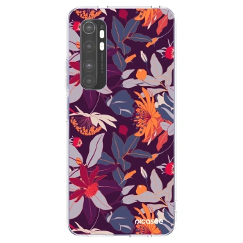 Picasee silikónový prehľadný obal pre Xiaomi Mi Note 10 Lite - Purple Leaf