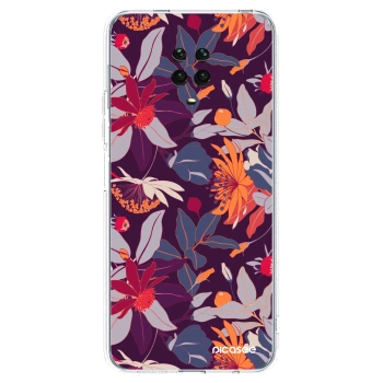 Picasee silikónový prehľadný obal pre Xiaomi Redmi Note 9S - Purple Leaf