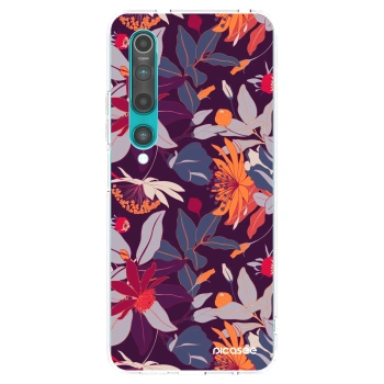 Picasee silikónový prehľadný obal pre Xiaomi Mi 10 - Purple Leaf