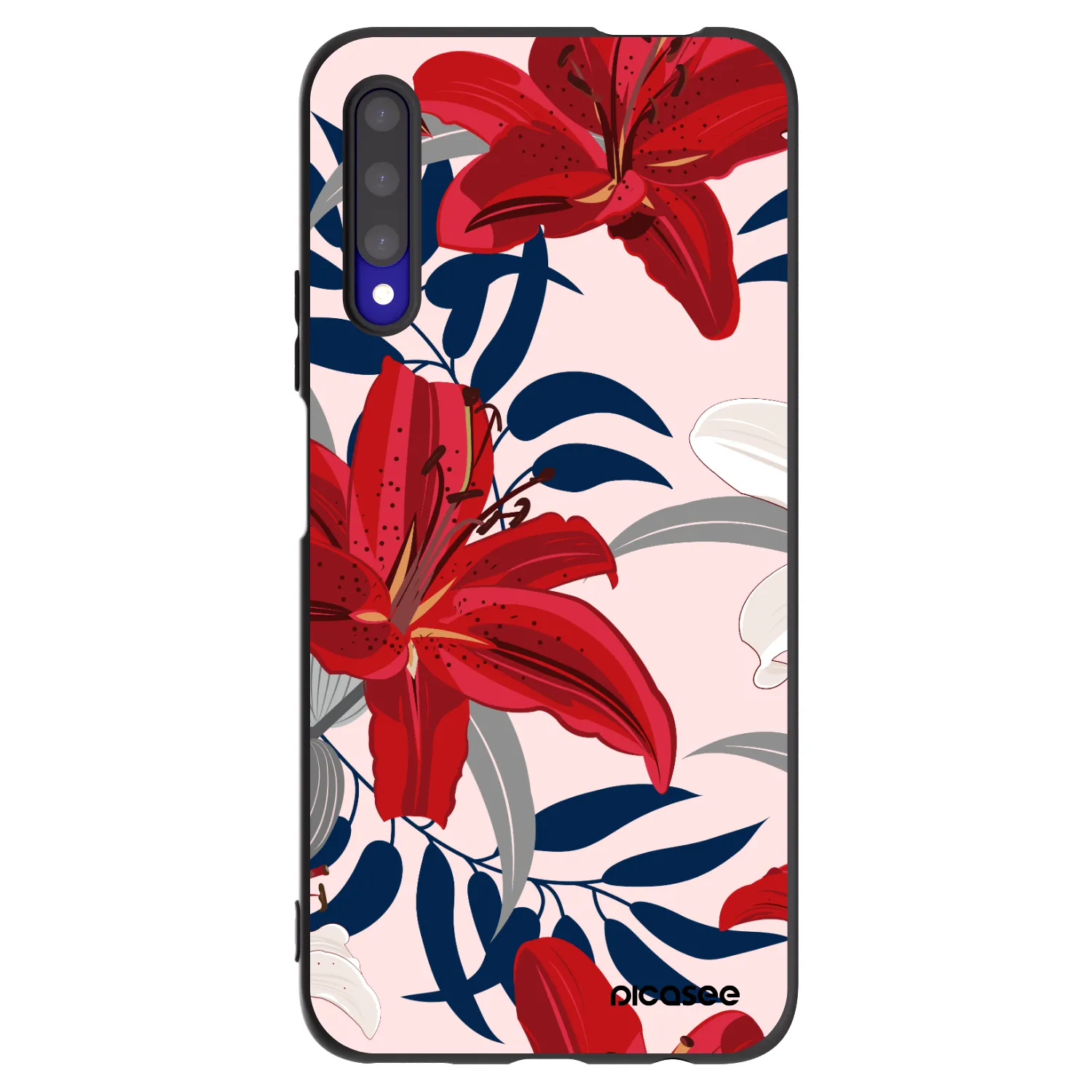 Picasee silikónový čierny obal pre Honor 9X Pro - Red Lily