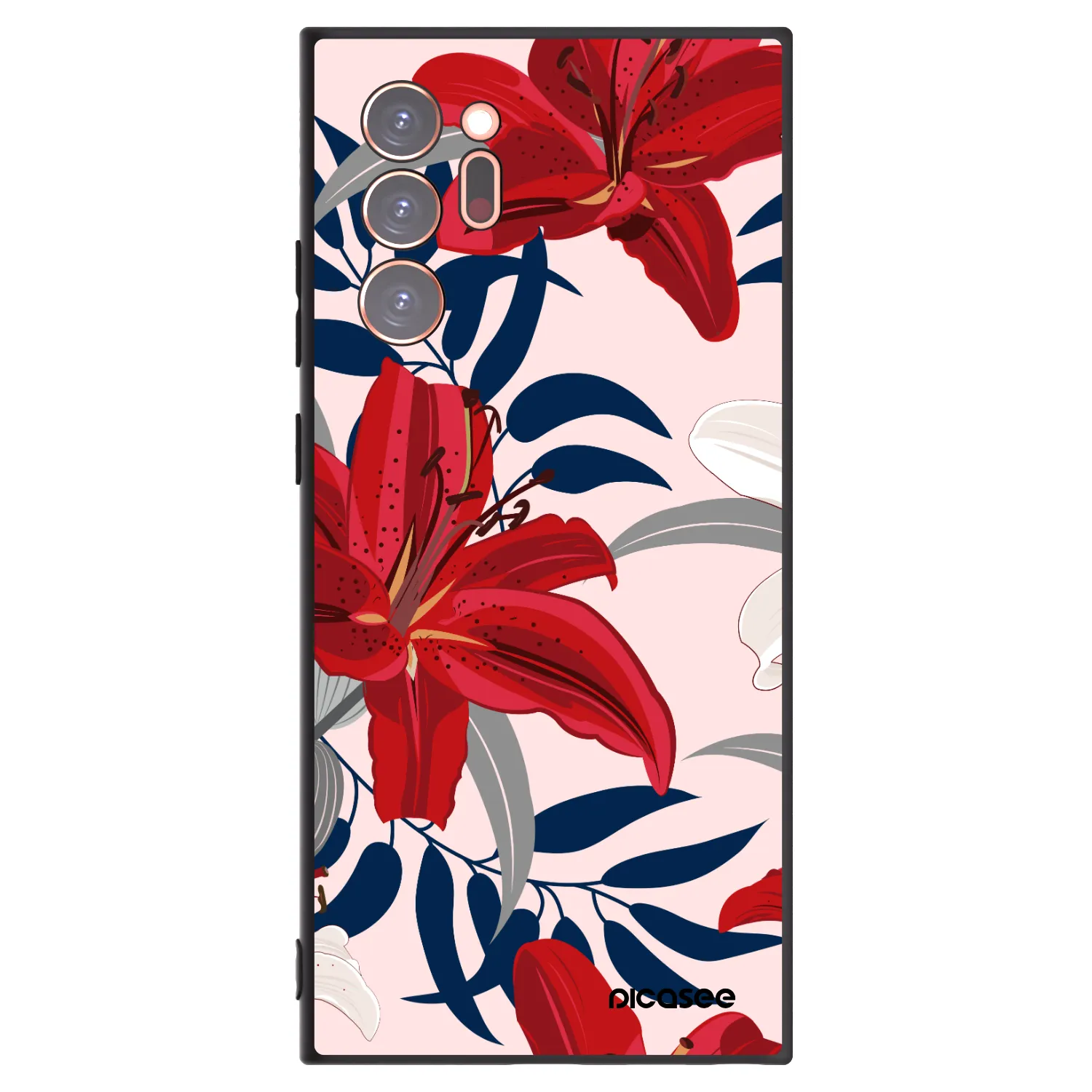 Picasee silikónový čierny obal pre Samsung Galaxy Note 20 Ultra - Red Lily