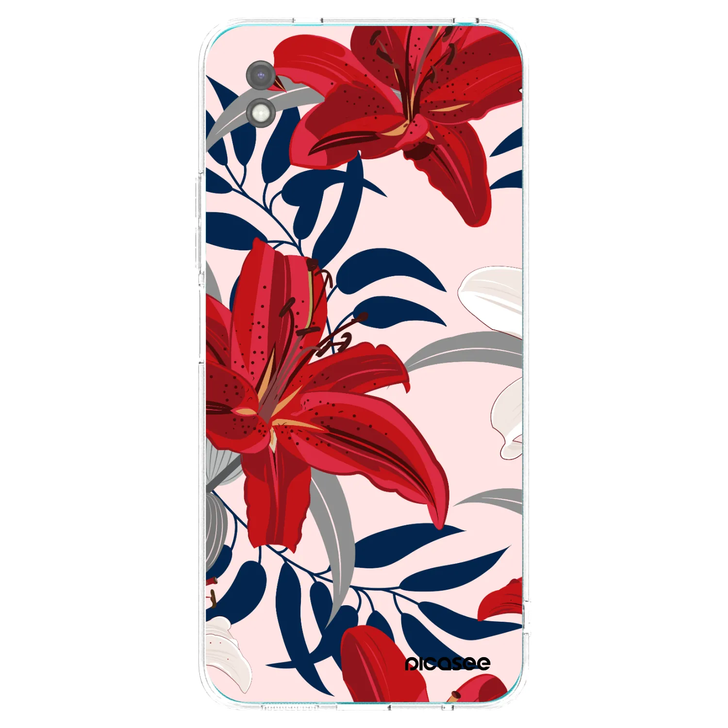 Picasee silikónový čierny obal pre Xiaomi Redmi 9A - Red Lily