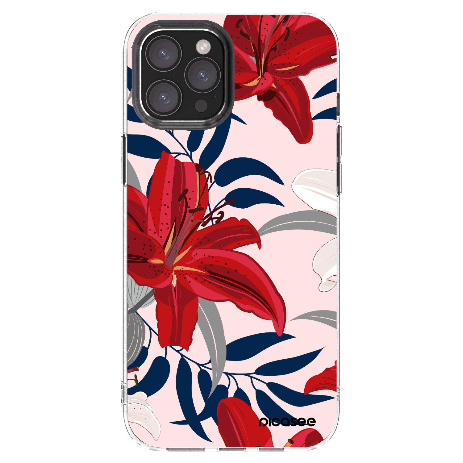 Picasee silikónový prehľadný obal pre Apple iPhone 12 Pro Max - Red Lily