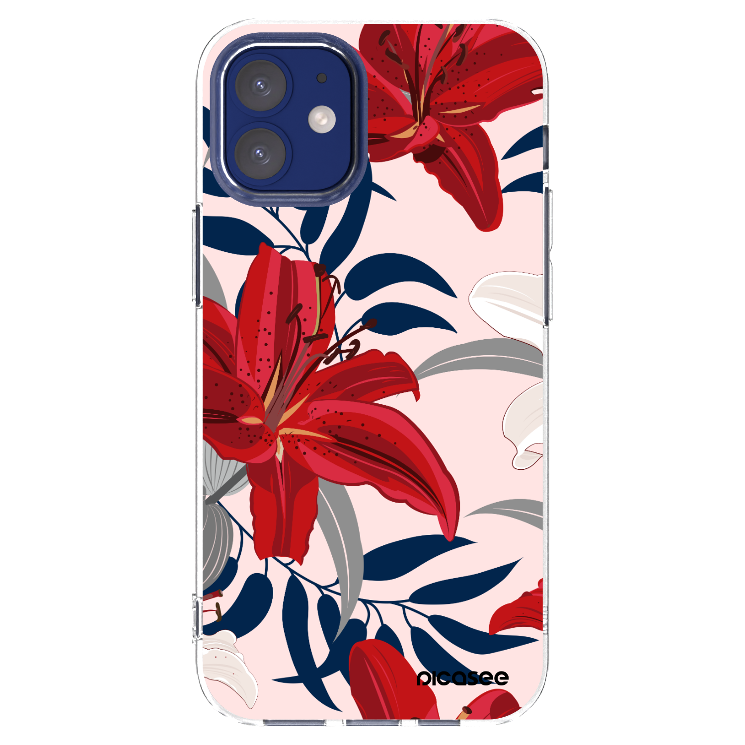 Picasee silikónový prehľadný obal pre Apple iPhone 12 mini - Red Lily