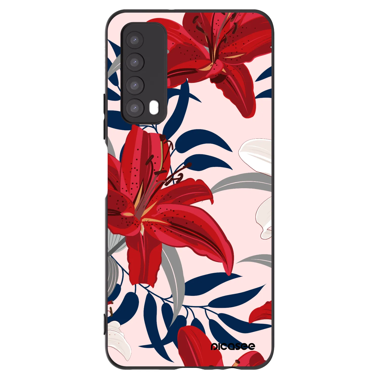 Picasee silikónový čierny obal pre Huawei P Smart 2021 - Red Lily
