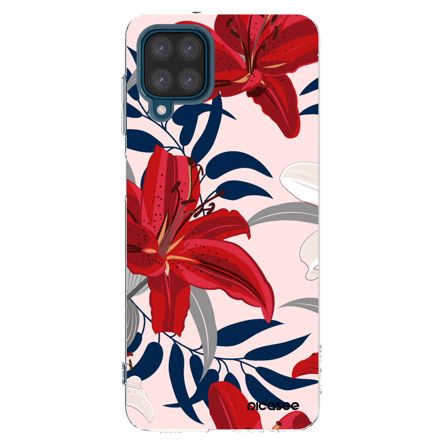 Silikónový prehľadný obal pre Samsung Galaxy A12 A125F - Red Lily