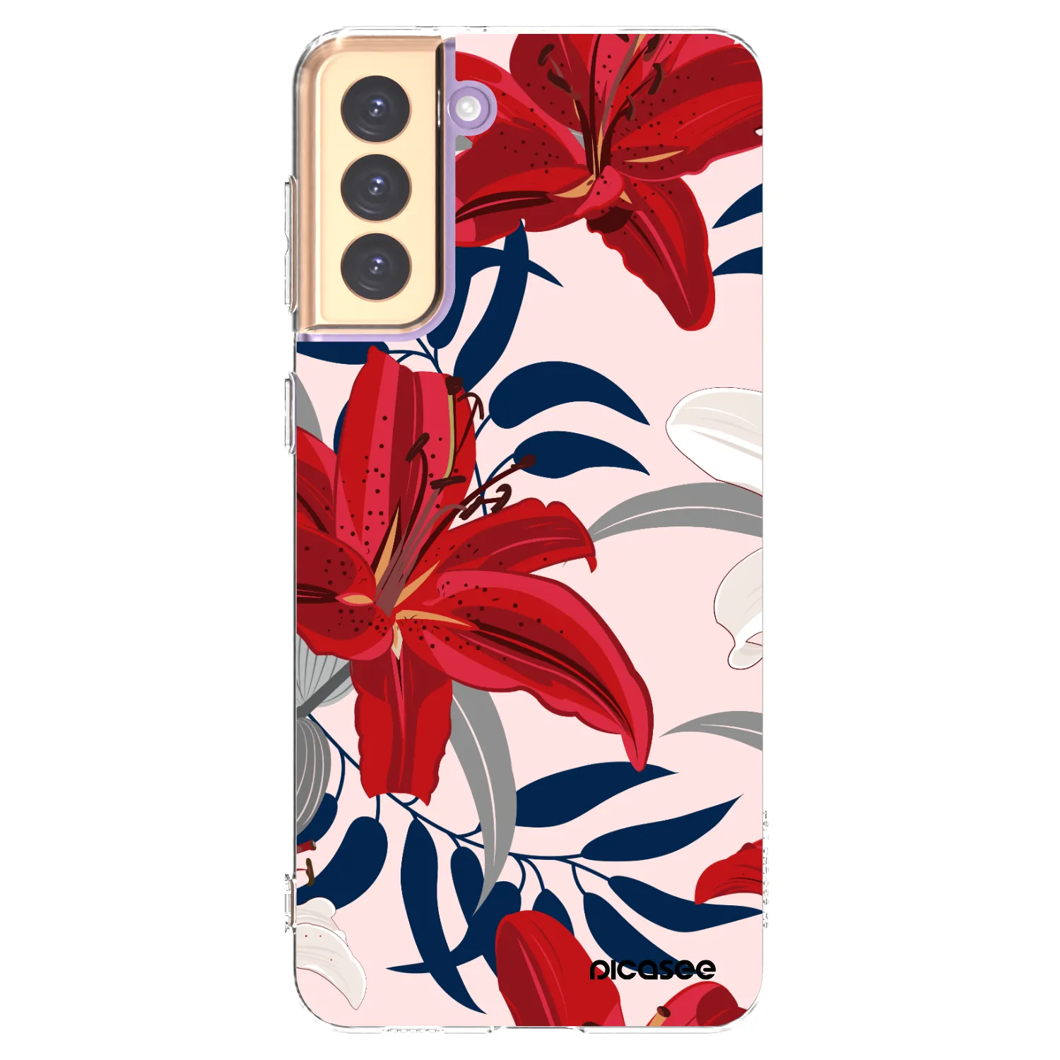 Picasee silikónový prehľadný obal pre Samsung Galaxy S21+ 5G G996F - Red Lily