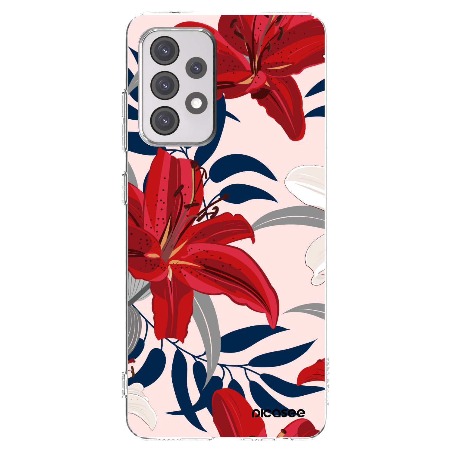 Picasee silikónový prehľadný obal pre Samsung Galaxy A52 5G A525F - Red Lily