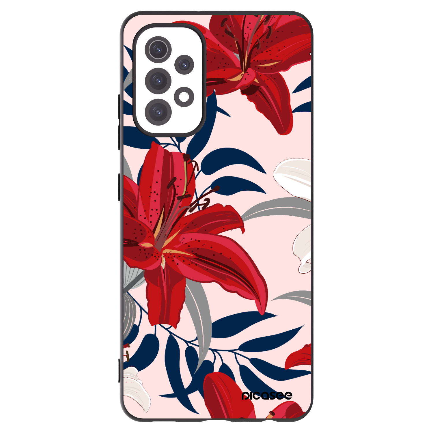 Picasee silikónový čierny obal pre Samsung Galaxy A32 5G A326B - Red Lily