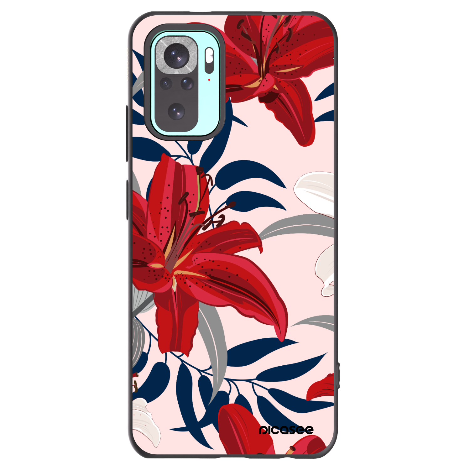 Picasee silikónový čierny obal pre Xiaomi Redmi Note 10 Pro - Red Lily