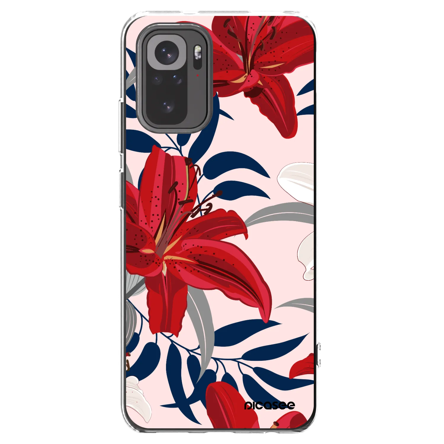Picasee silikónový prehľadný obal pre Xiaomi Redmi Note 10S - Red Lily