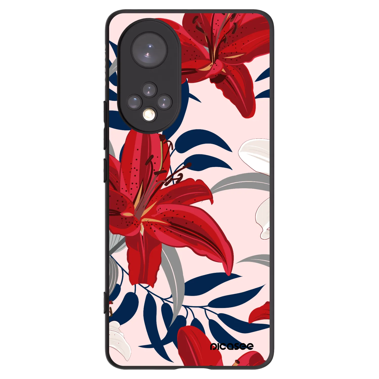 Picasee silikónový čierny obal pre Honor 50 5G - Red Lily