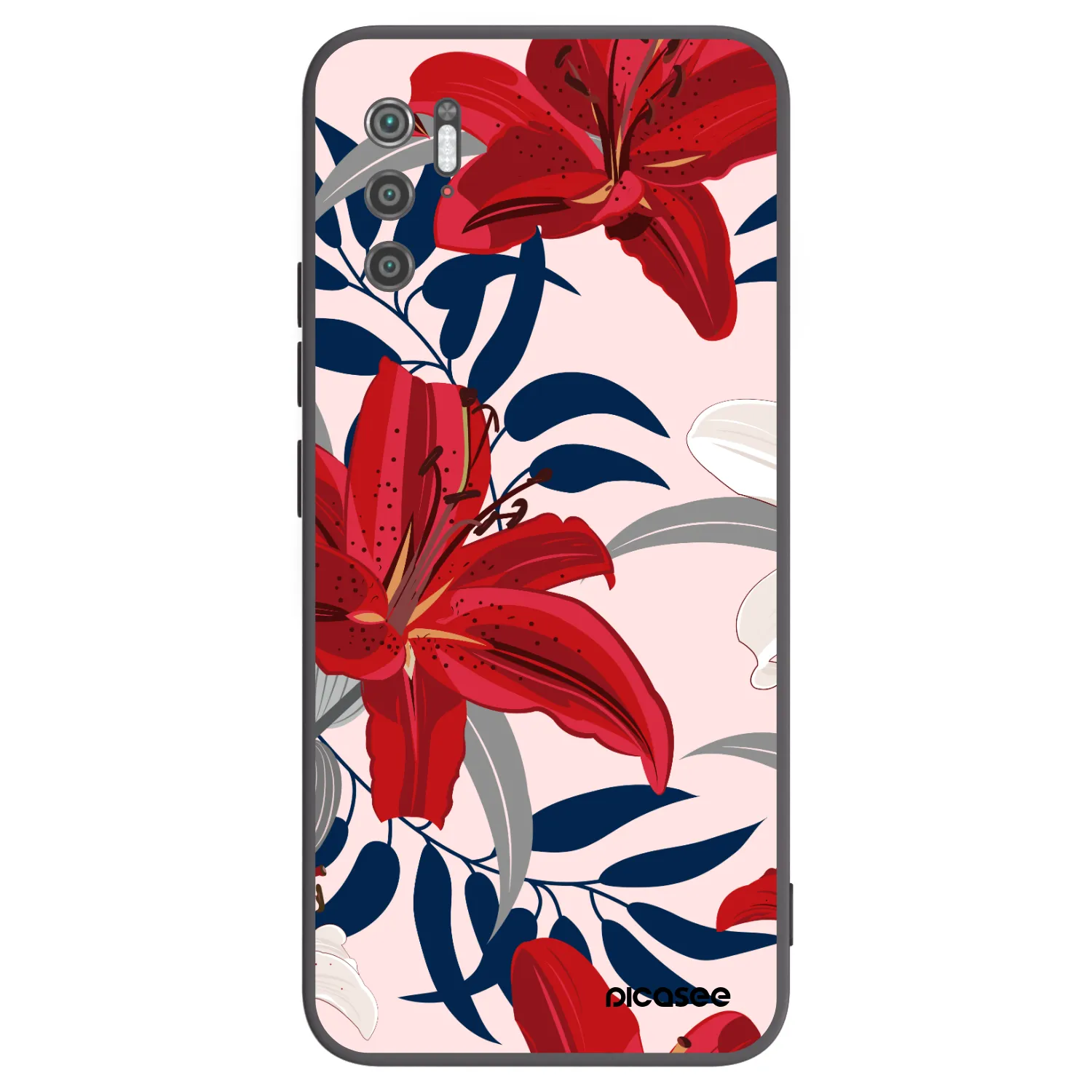 Picasee silikónový čierny obal pre Xiaomi Poco M3 Pro 5G - Red Lily