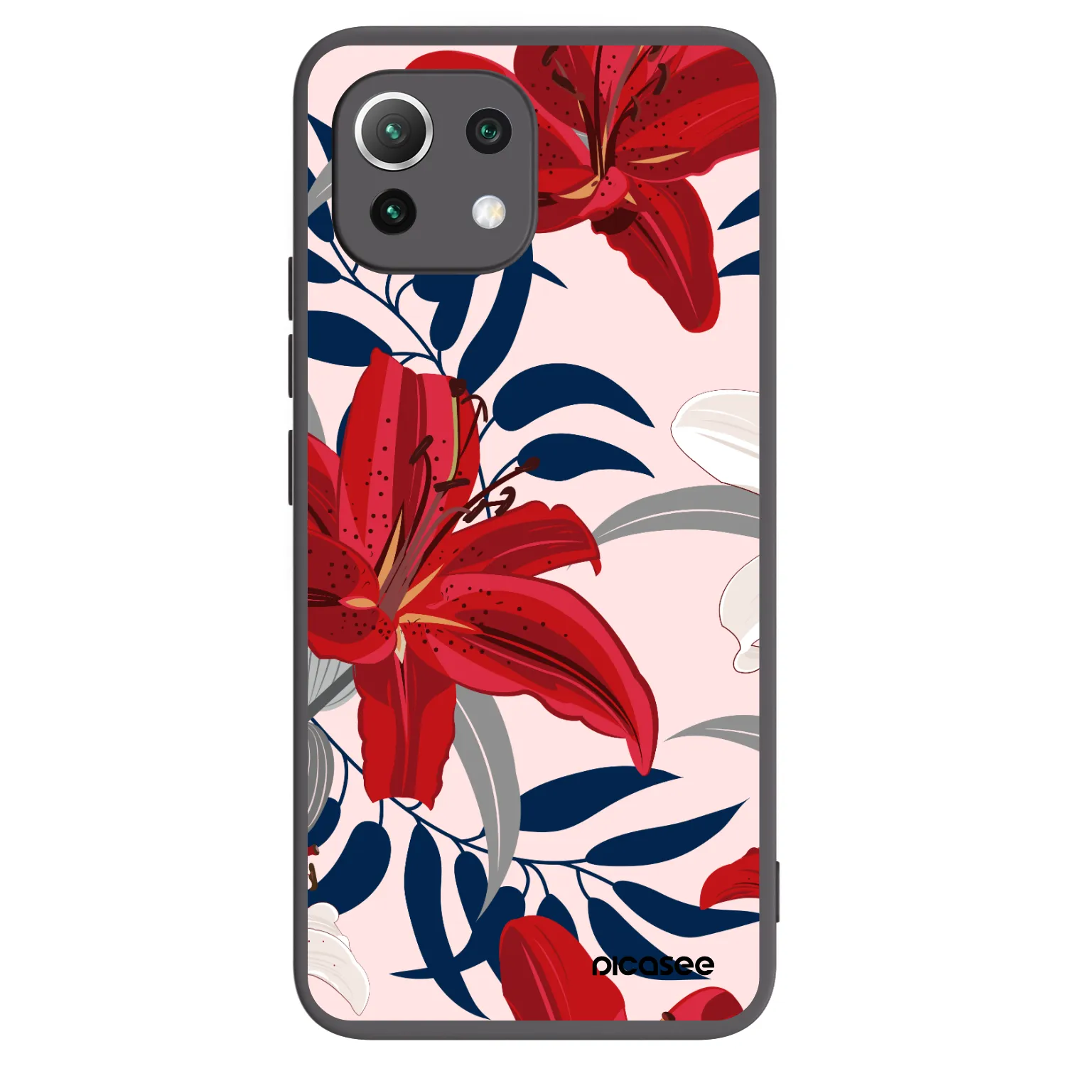 Picasee silikónový čierny obal pre Xiaomi 11 Lite 5G NE - Red Lily