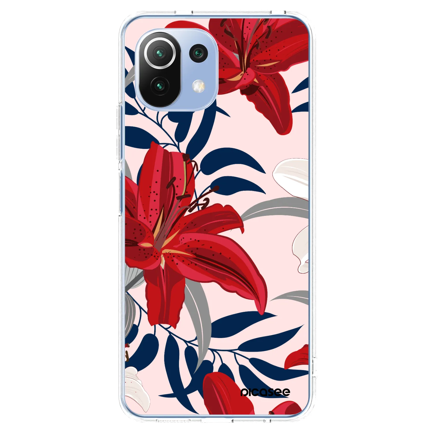 Picasee silikónový prehľadný obal pre Xiaomi 11 Lite 5G NE - Red Lily