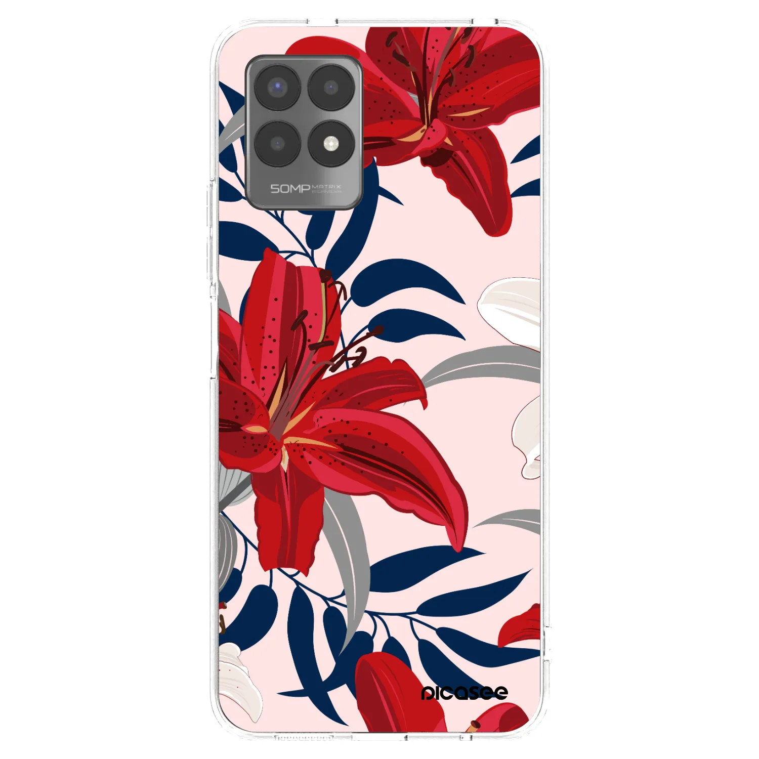 Picasee silikónový prehľadný obal pre Realme 8i - Red Lily