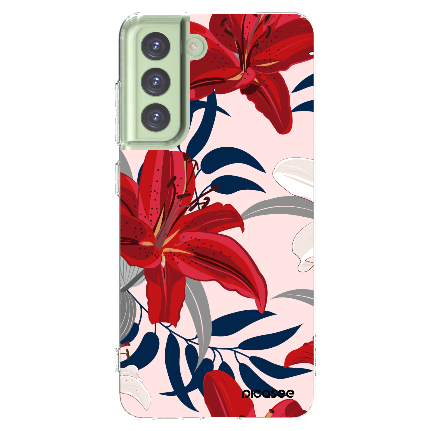 Picasee silikónový prehľadný obal pre Samsung Galaxy S21 FE 5G - Red Lily