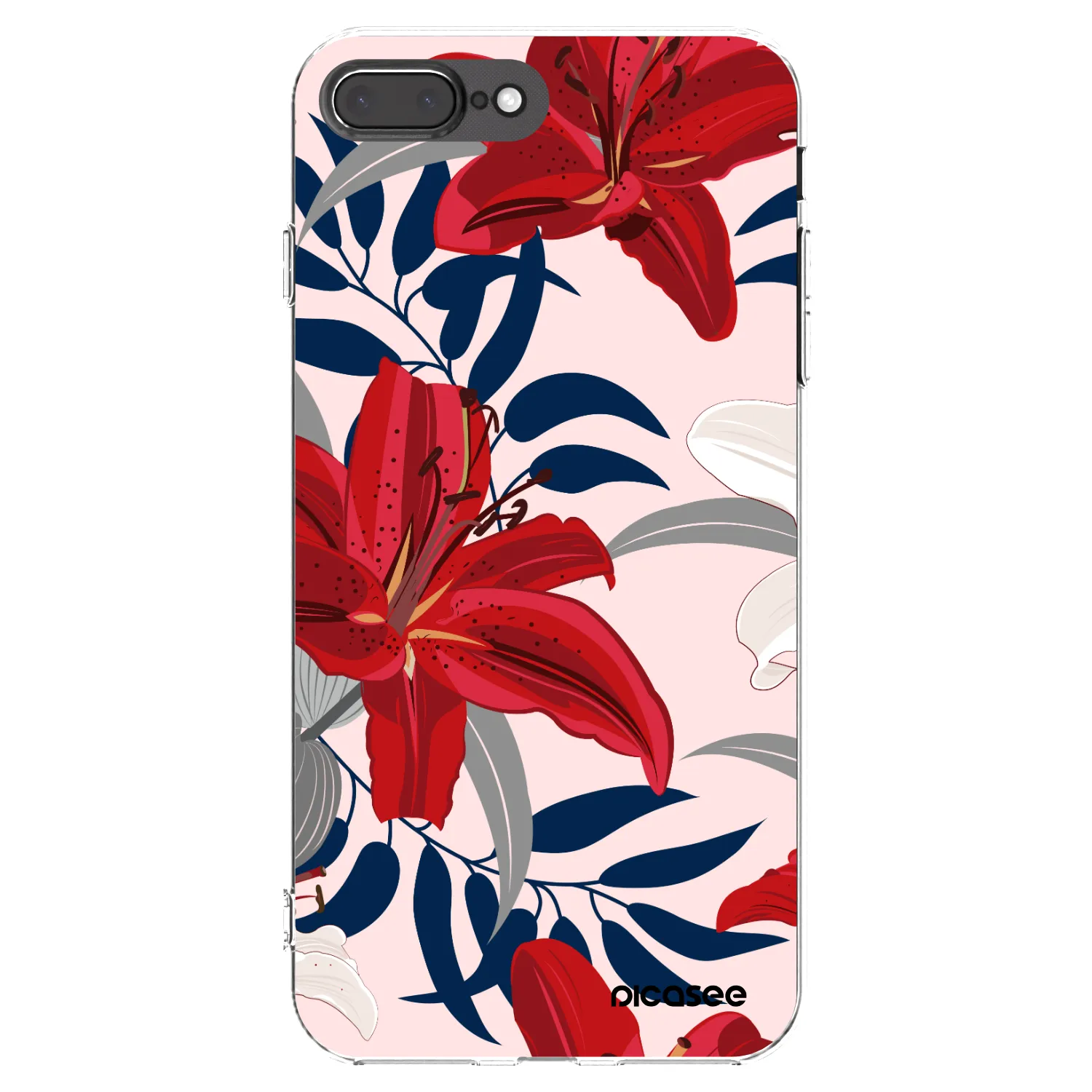 Picasee silikónový prehľadný obal pre Apple iPhone 7 Plus - Red Lily