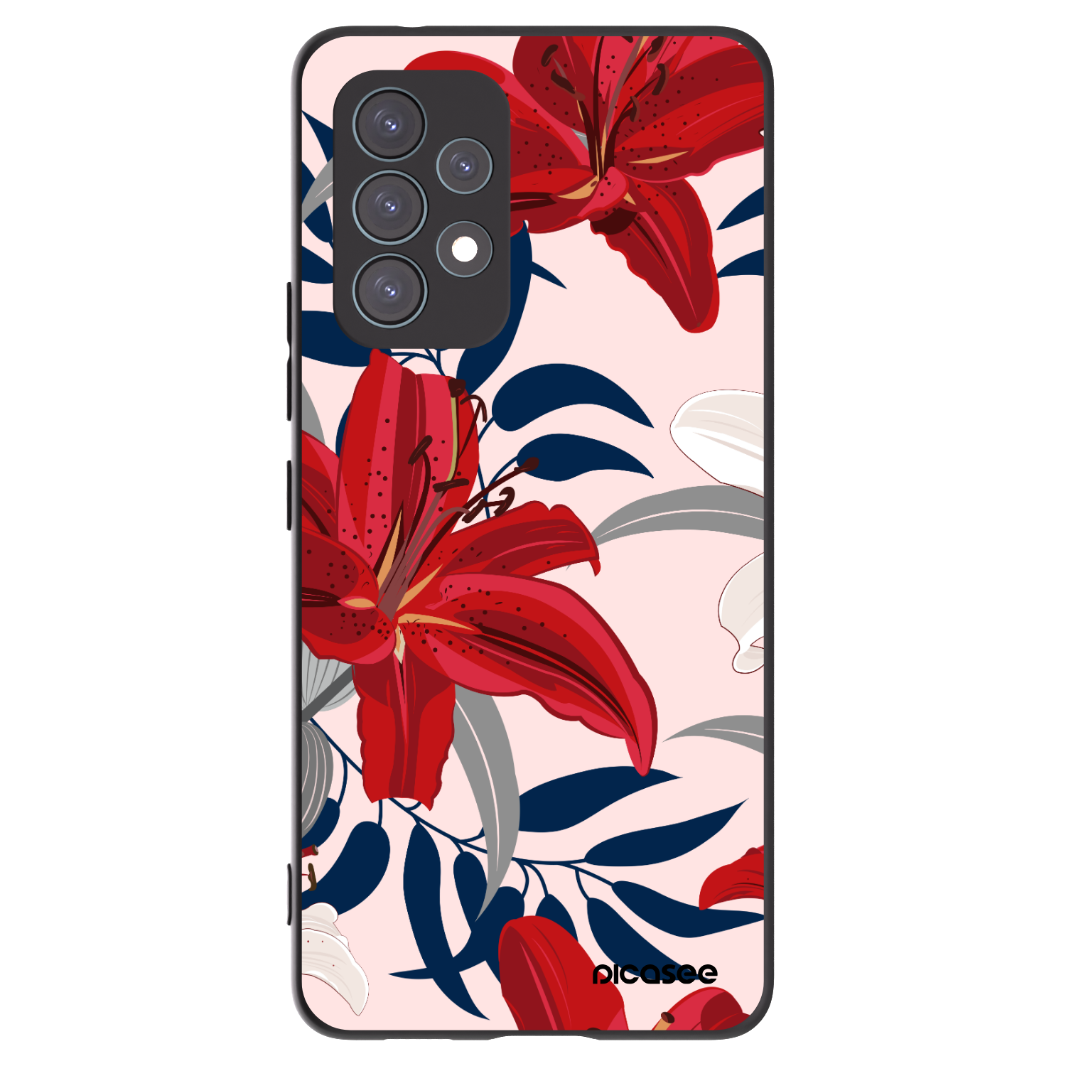 Picasee silikónový čierny obal pre Samsung Galaxy A53 5G A536 - Red Lily