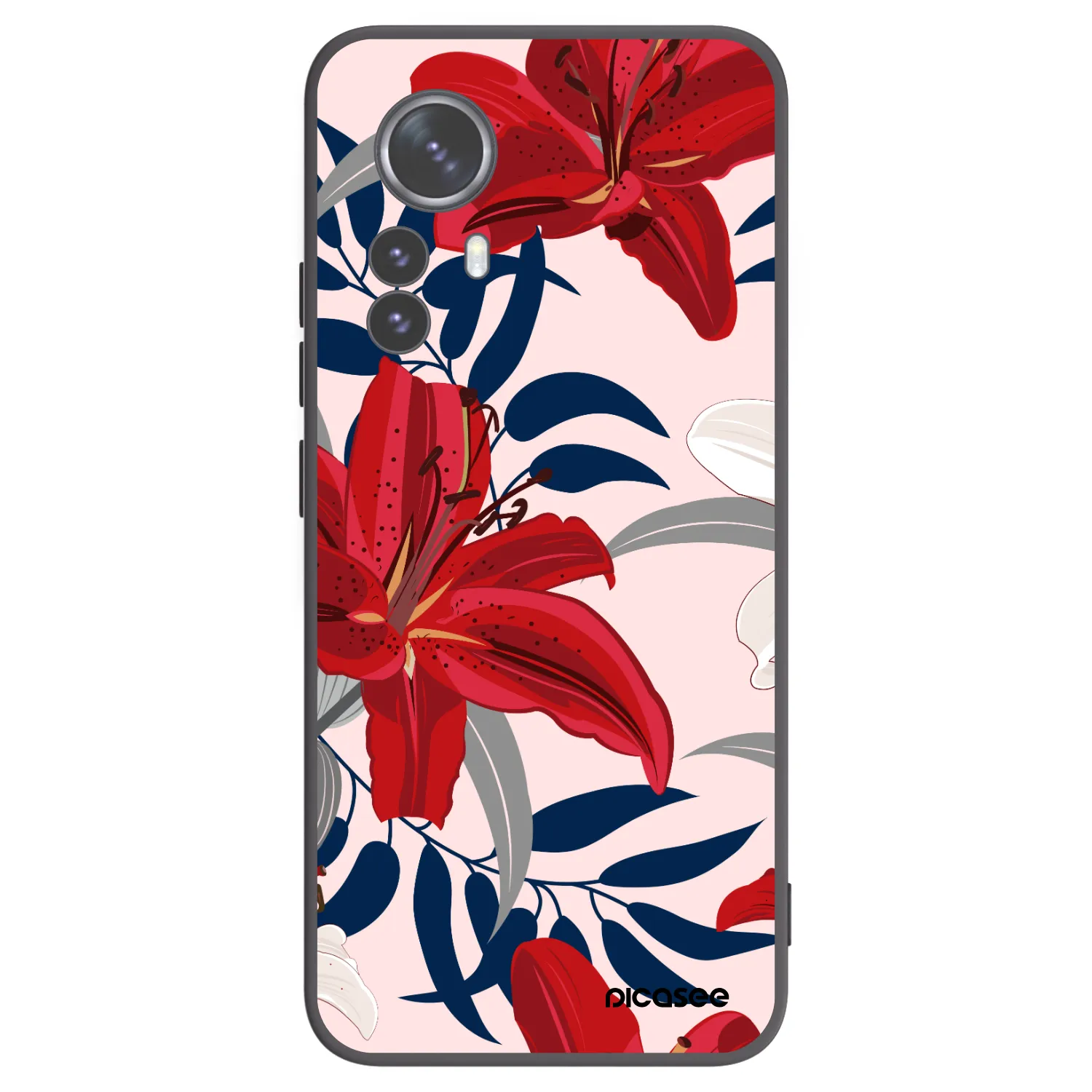 Picasee silikónový čierny obal pre Xiaomi 12 Pro - Red Lily