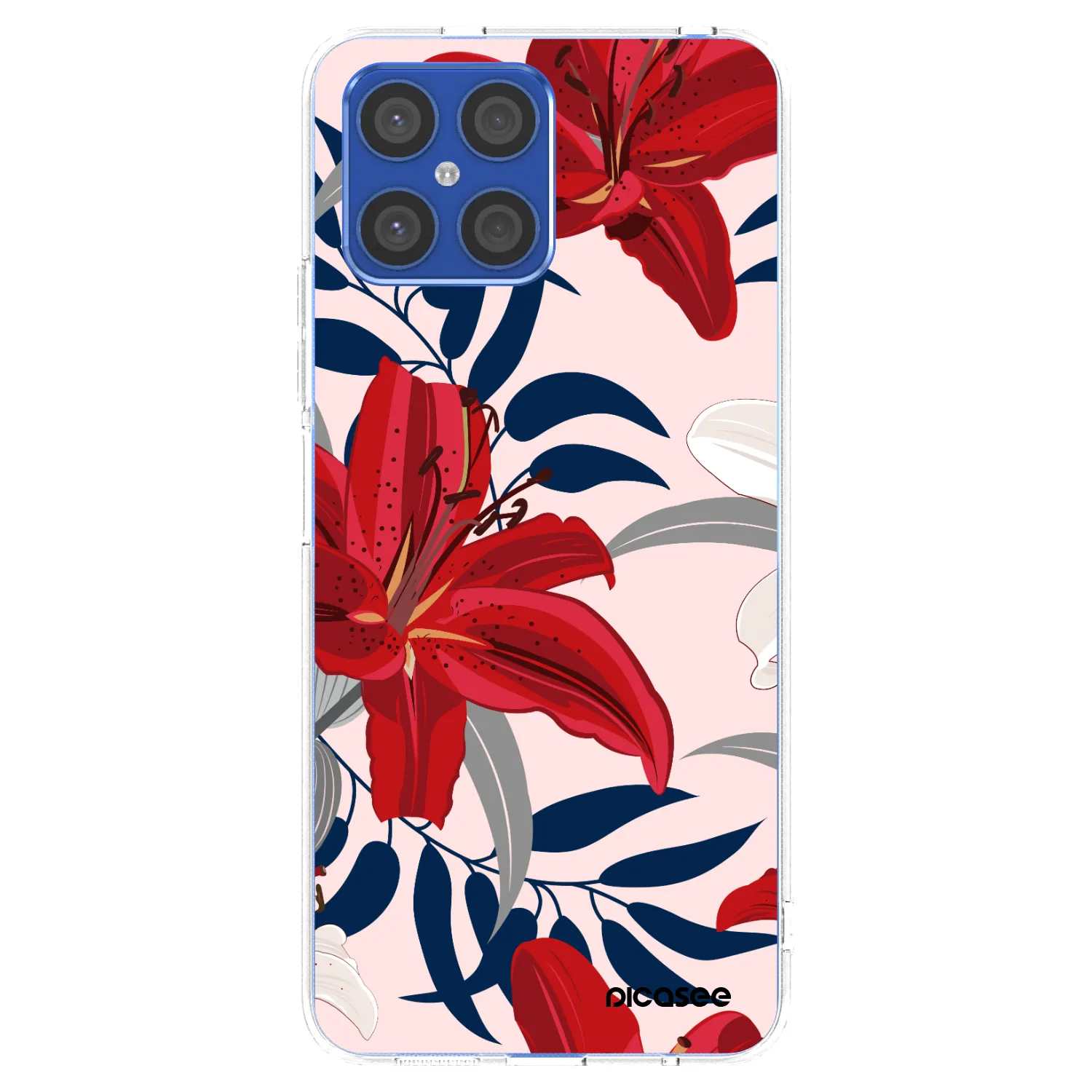 Picasee silikónový prehľadný obal pre Honor X8 4G - Red Lily