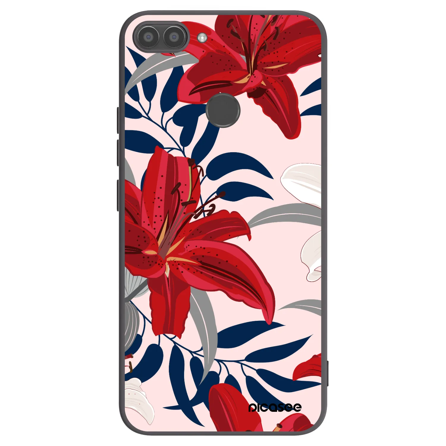 Picasee silikónový čierny obal pre Huawei P Smart - Red Lily