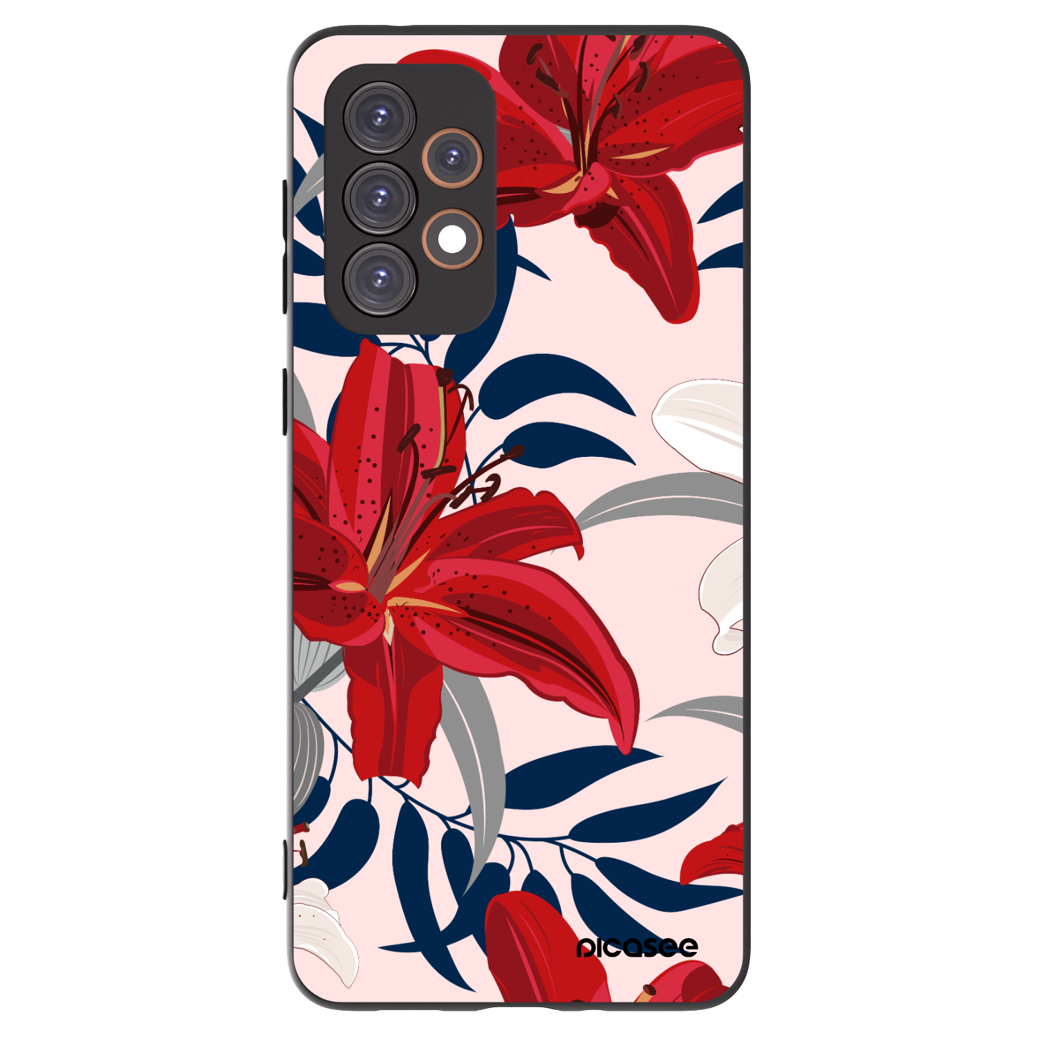 Picasee silikónový čierny obal pre Samsung Galaxy A33 5G A336 - Red Lily