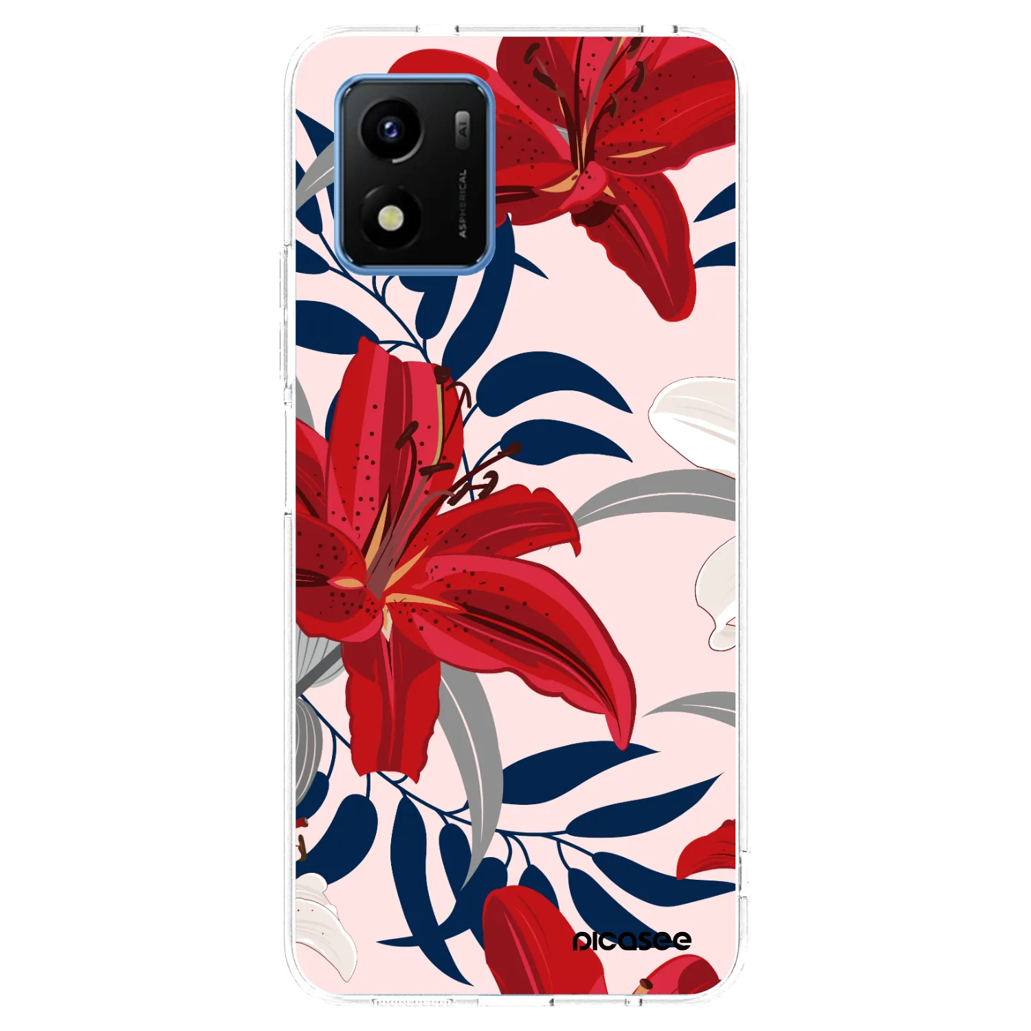 Picasee silikónový prehľadný obal pre Vivo Y01 - Red Lily