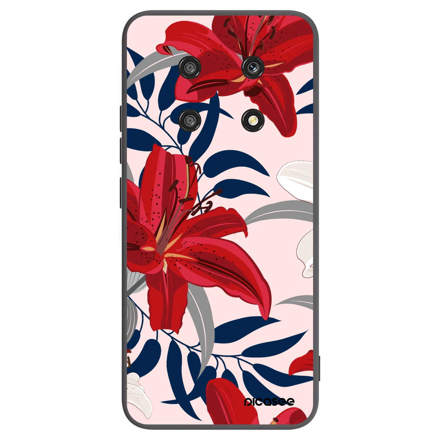 Picasee silikónový čierny obal pre Honor Magic4 Lite 5G - Red Lily