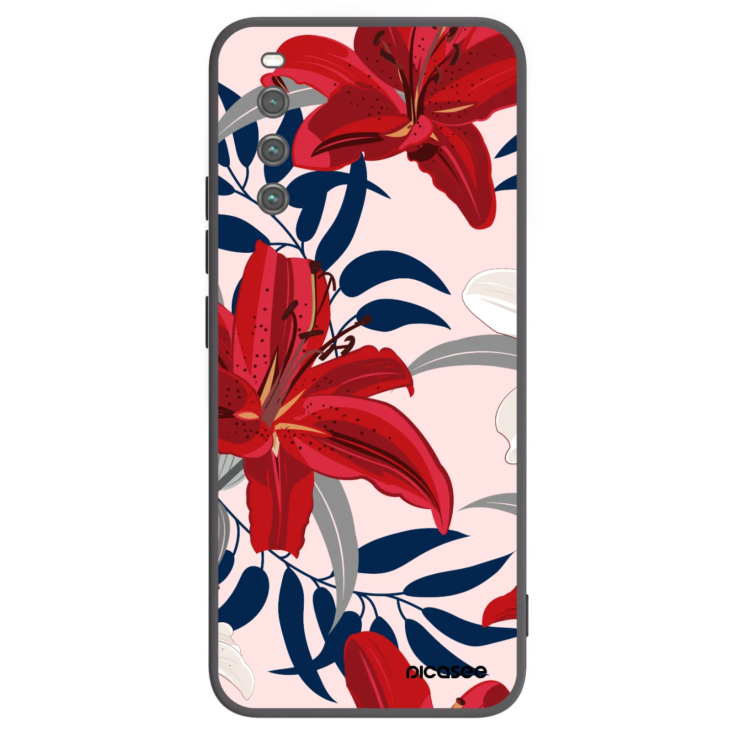 Picasee silikónový čierny obal pre Sony Xperia 10 IV 5G - Red Lily