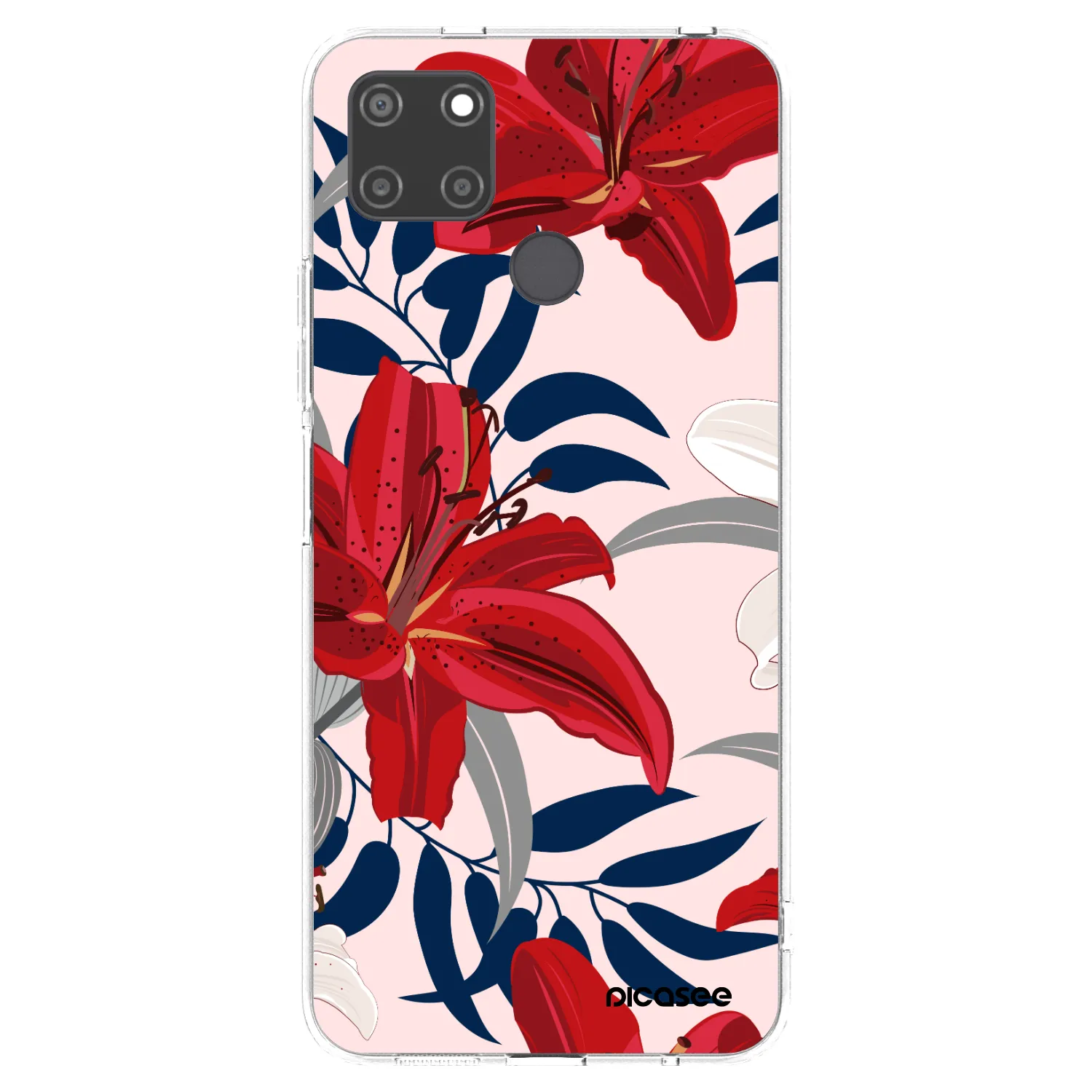 Picasee silikónový prehľadný obal pre Realme C21Y - Red Lily