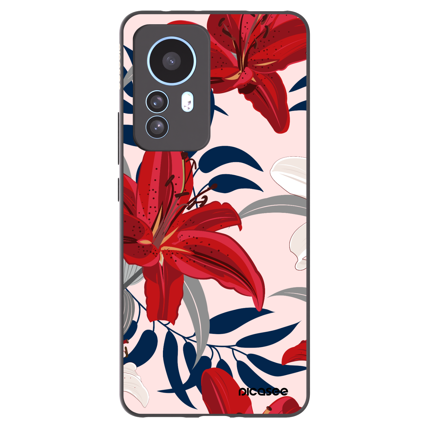 Picasee silikónový čierny obal pre Xiaomi 12T Pro - Red Lily
