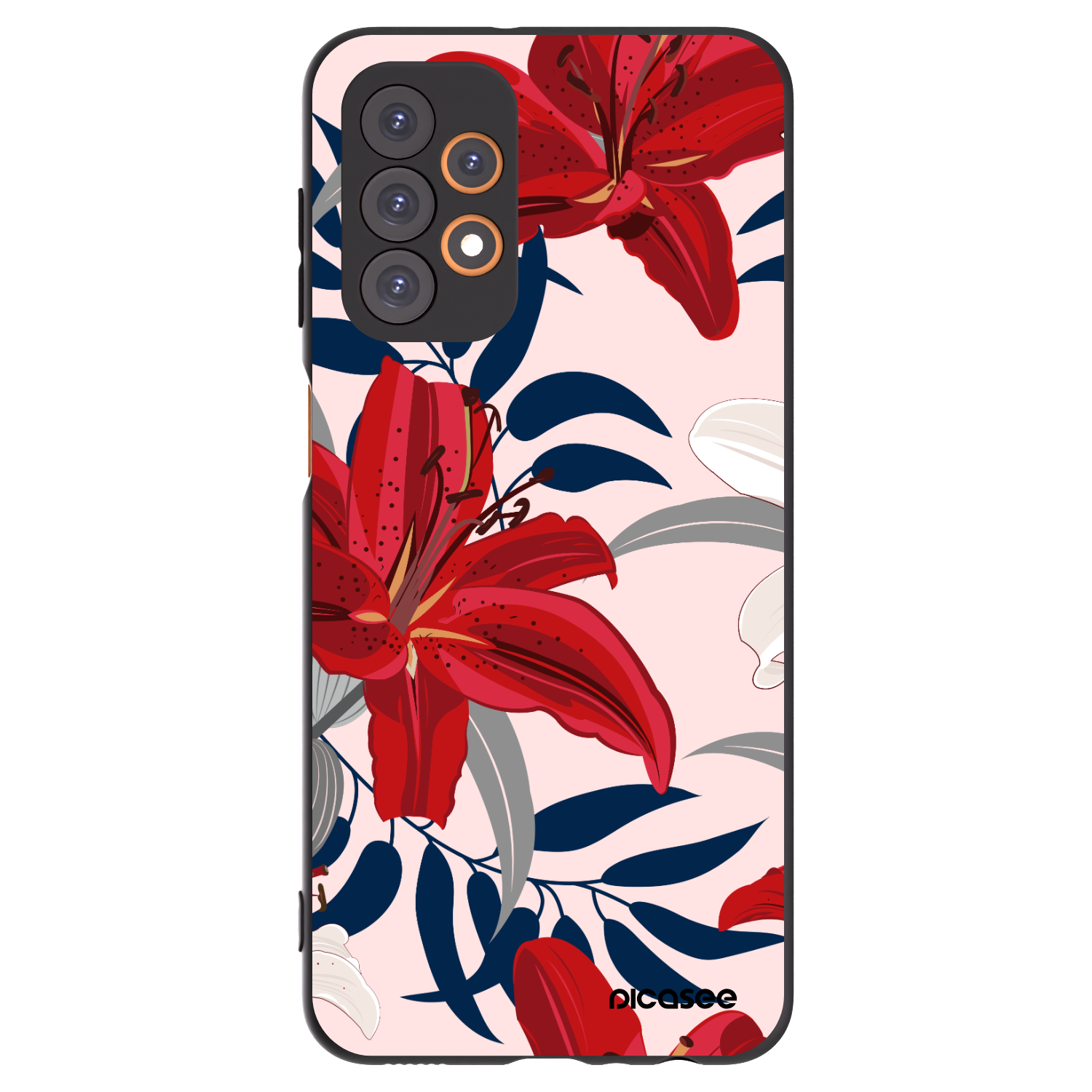 Picasee silikónový čierny obal pre Samsung Galaxy A23 A235F 4G - Red Lily